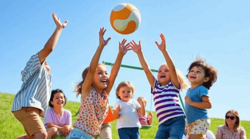 Foto ilustrativa feita por IA representando crianças brincando