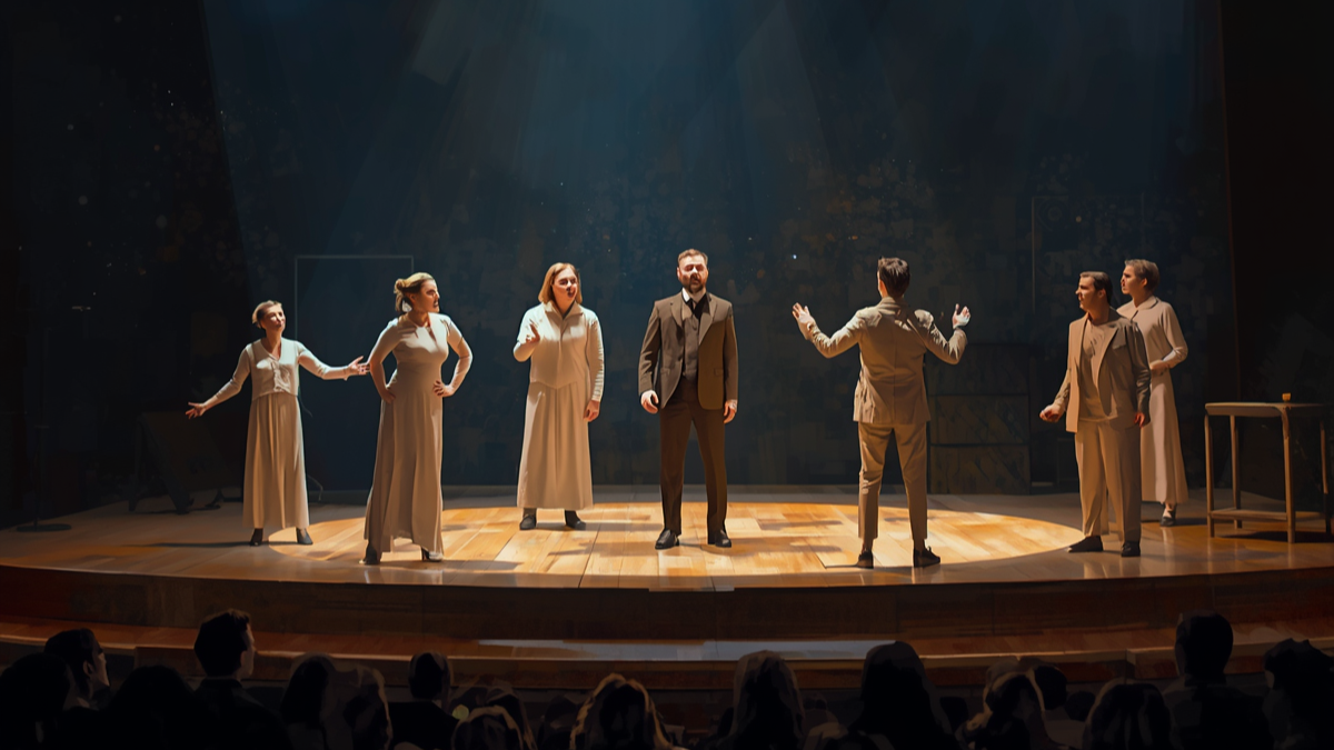 Edital Fluxos Fluminenses 2026: foto de um elenco de teatro no palco