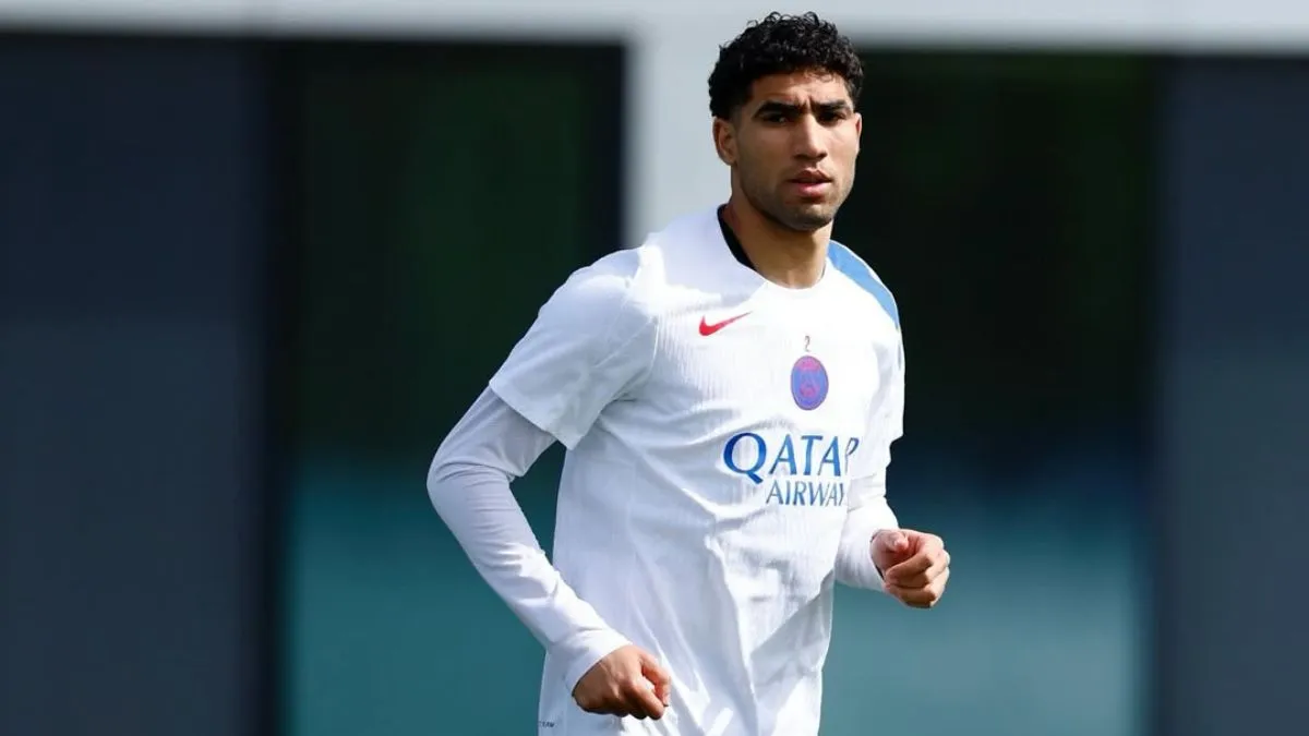 foto de Achraf Hakimi, lateral-direito marroquino que atua pelo Paris Saint-Germain (PSG)