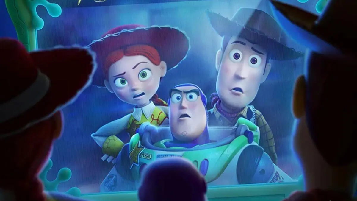 Foto do banner de Toy Story 5 com Jessie, Buzz e Woody