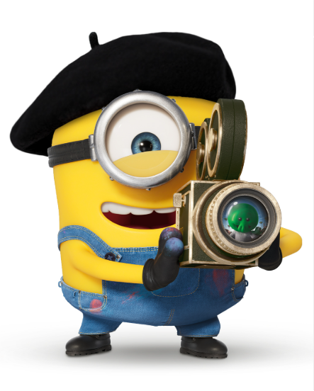 Minion de um olho só com uma maquina de finmagem nas mãos em Minions & Monstros